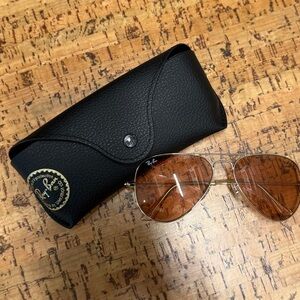 Ray-Ban Aviator Sunglasses with Amber Lenses